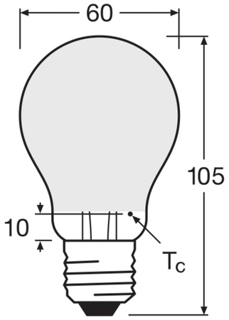 5x LED žárovka E27 A60 7W = 60W 806lm 2700K Teplá bílá 300° vlákno OSRAM