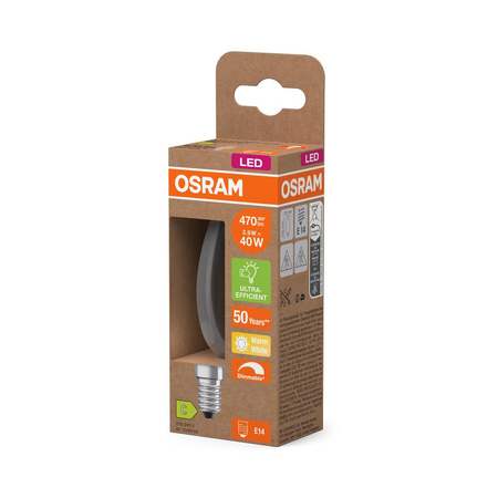 LED žárovka B35 Candle E14 2,9W = 40W 470lm 2700K Warm 300° Dimmable CLASSIC ENERGY EFFICIENCY Osram