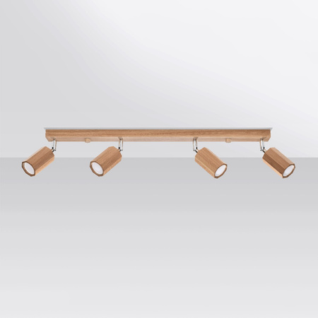 Stropní svítidlo ZEKE 4xGU10 Reflektor Halogenové svítidlo 80cm dub SOLLUX