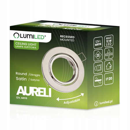 Halogenová Podhledové svítidlo GU10, MR16 Nastavitelná Kulatá Saténový Plech AURELI LUMILED