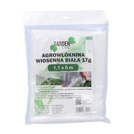 Agrotextilní kryt pružiny 1.1 x 5 m 17g Bílá