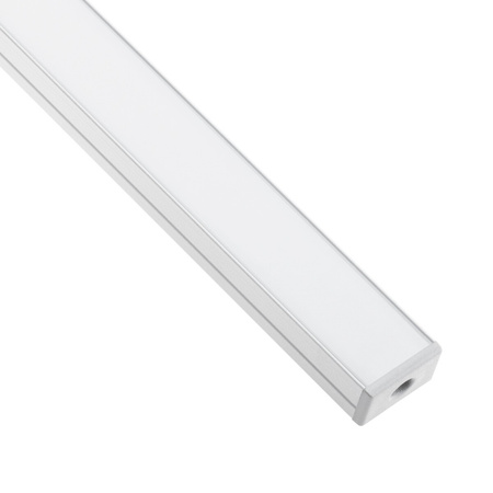 Eloxovaný hliníkový profil pro LED KM35 Silver Přisazená 2m + neprůhledný kryt + koncovky