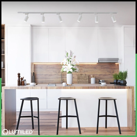 Osvětlovací lišta 2m + 6x reflektor lištový, GU10 Bílá SAGI LUMILED