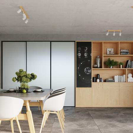 VERDO 4 4xGU10 Bílé dřevěné moderní stropní svítidlo SOLLUX