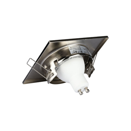 Stropní svítidlo zapuštěné GU10 čtvercový saténový nikl VT-7227 V-TAC