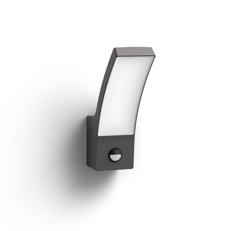 Zahradní lampa LED nástěnná lampa SPLAY IR myGarden 12W 2700K IP44 s pohybovým a soumrakovým senzorem antracit PHILIPS