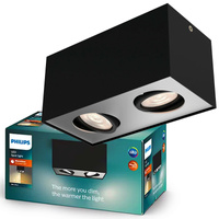 LED halogenové svítidlo pro povrchovou montáž 2x 4,5W BOX Movable Black PHILIPS