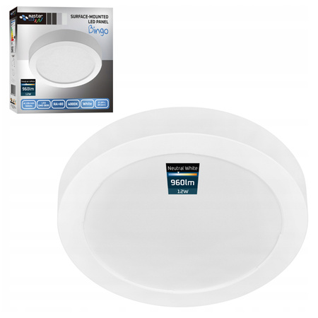 LED panel Stropní svítidlo 12W 960lm 4000K Neutrální povrchová montáž Kulatá bílá Proma Masterled