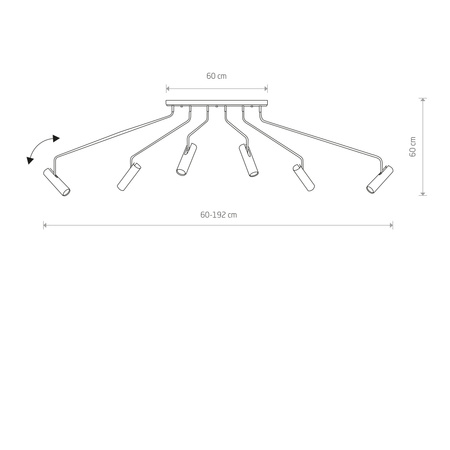 EYE SUPER 6492 Nowodvorski stropní svítidlo bílé 5xGU10 Lustr pohyblivé tubusové stínidlo moderní ocel
