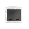 Vypínač dvojitý osvětlený 10A Square Graphite LOGI Kanlux