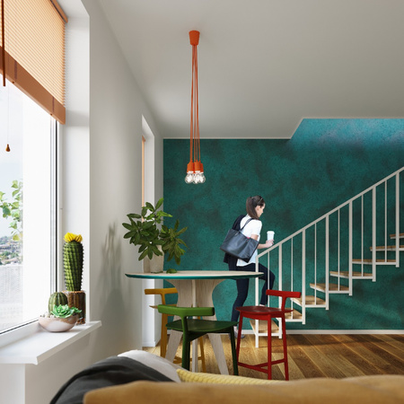 DIEGO E27 LED závěsné stropní svítidlo oranžové SOLLUX