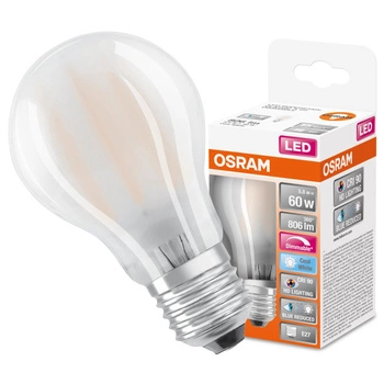 LED žárovka E27 A60 5,8W = 60W 806lm 4000K Neutrální 300° CRI90 Stmívatelné vlákno OSRAM SUPER STAR+