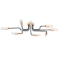 Stropní lustr 8x E27 Přírodní dřevo Černá Timbo Peach Puff SL.1671 Sollux