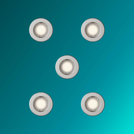 5x LED svítidlo GU10 pro zapuštěnou montáž Pevné hliníkové kulaté niklové Peridot Philips