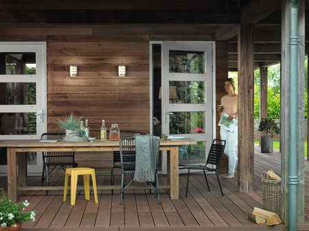 Zahradní lampa LED nástěnná lampa PYTHON IR myGarden 6W 2700K IP44 s pohybovým a soumrakovým senzorem stříbrná PHILIPS