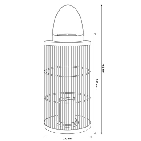 Solární lucerna LED zahradní závěsná lampa IP44 1800K teplá bílá 36cm