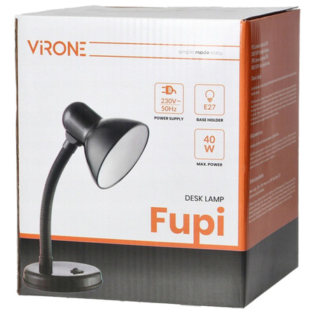 Stolní lampa Stolní nastavitelné školní noční světlo E27 Fupi černá