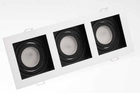 Halogenová Podhledové svítidlo 3x GU10, Nastavitelná Čtvercová Bílá GEMINUS LUMILED