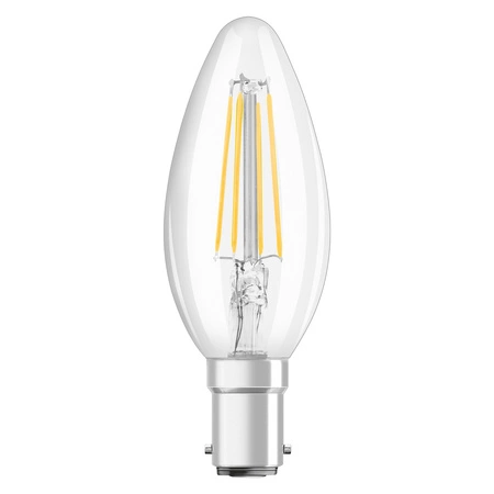 LED žárovka B35 Candle B15d 4W = 40W 470lm 2700K Warm 300° Retrofit Filament CLASSIC Osram