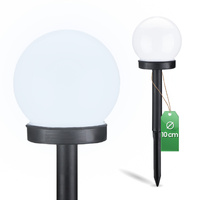 Solární LED lampa koule 10cm, Bílá ATRIS LUMILED