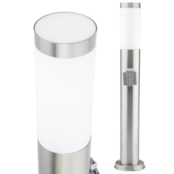 Venkovní zahradní lampa E27 SILVER SLOUP 65cm se zásuvkou 230V
