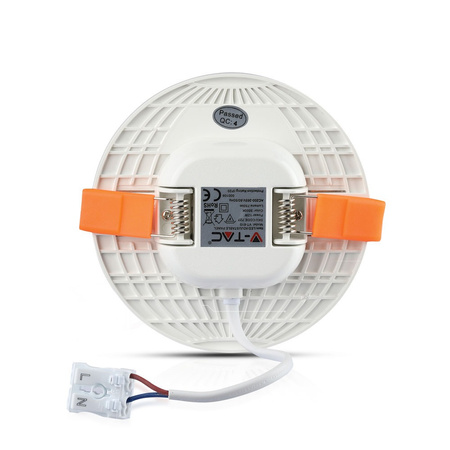 Zapuštěný panel LED 12W 3000K Round SAMSUNG CHIP VT-610RD V-TAC