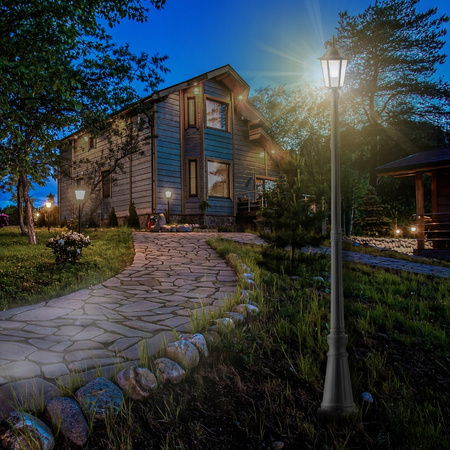 Zahradní stojací lampa LED sloup 229cm E27 Venkovní dekorativní lucerna