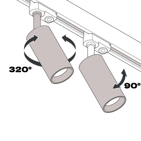 GU10 Matt White Track bodová lampa pro jednofázové tratě
