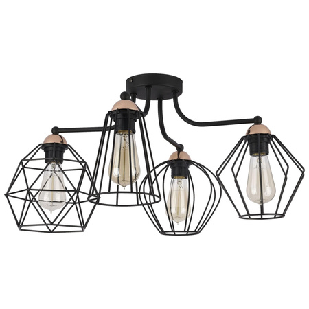 Lustr GALAXY černo-měděný průmyslový 4xE27 1645 TK Lighting