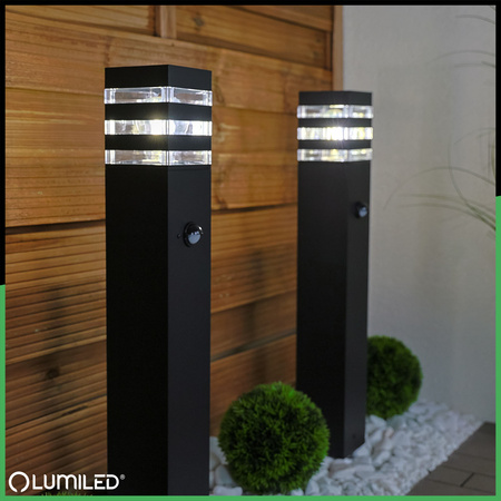 Venkovní zahradní lampa E27, LED snímač pohybu sloupek 60cm TAXUS 2 LUMILED