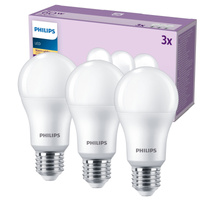 Sada 3x LED Žárovka E27 A60 7W = 60W 806lm 2700K Warm Filament Milky PHILIPS