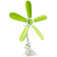 Stolní ventilátor Cirkulátor vzduchu Stojací stolní ventilátor 50cm 7W bílo-zelený + klip