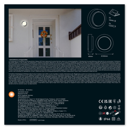 Nástěnné svítidlo fasádní nástěnné svítidlo 8W 370lm 3000K Endura STYLE DISC WALL LEDVANCE