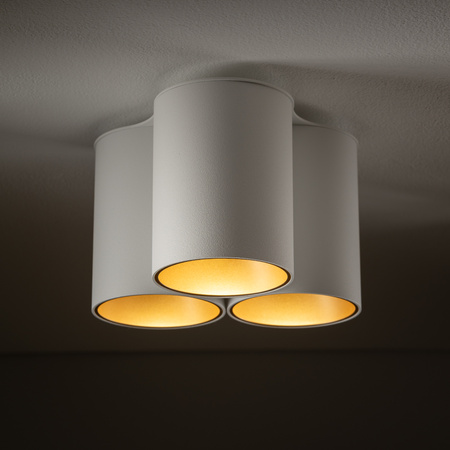 EYE TONE III Plafondová lampa 7666 Nowodvorski Bílo-zlatá 3xGU10 Stropní bodové svítidlo Moderní
