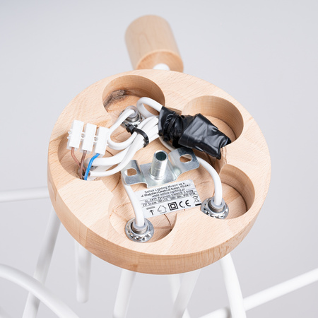 Stropní svítidlo Lustr Spider Pendant 5x E27 Přírodní dřevo White Ember Peach Puff SL.1475 Sollux