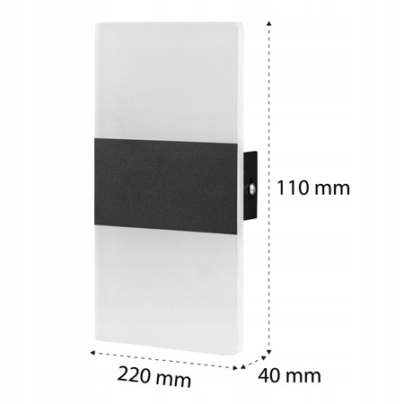 Nástěnná LED lampa nad zrcadlo 5W 360lm 4000K černá Plaxio Masterled