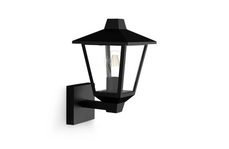 Zahradní nástěnná lampa Venkovní lucerna E27 IP44 černá Kinno Philips