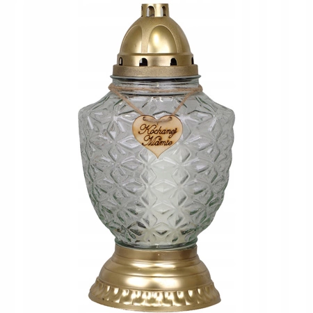 4x skleněná svíčka na hrob milované matky 52h s celoroční vložkou 32cm