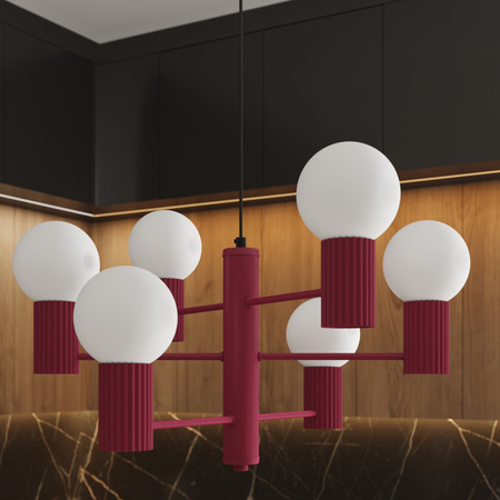 Lustr Závěsné svítidlo 6x G9 Hliník Burgundy Halo French Sky SL.1837 Sollux