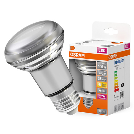 LED žárovka R80 Reflector E27 8,5W = 100W 670lm 2700K Warm 36° Dimmable SUPERSTAR Osram
