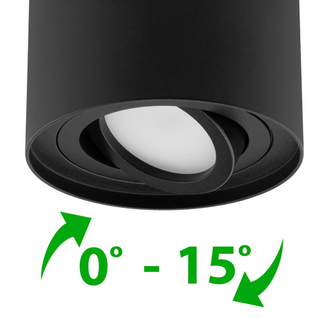 Povrchová montáž HALOGEN Spot Tuba Movable AMAT-XL GU10 Round 125mm BLACK LUMILED