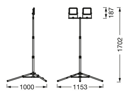LED reflektor 2x20W 4000lm 6500K Přenosný pracovní reflektor LEDVANCE