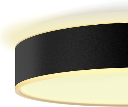 LED stropní plafon Enrave Black 9,5W 26cm CCT PHILIPS HUE Bluetooth + stmívač