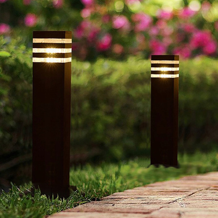 Venkovní zahradní lampa E27 ČERNÝ SLOUP Čtverec 50cm