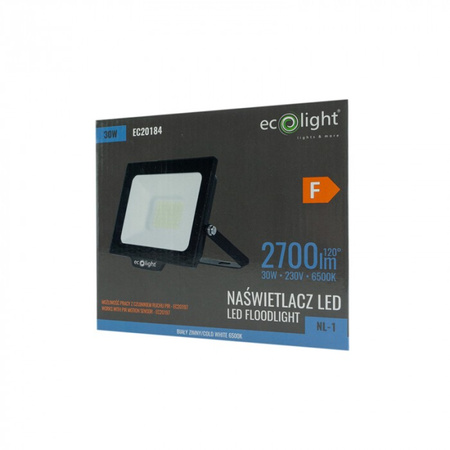 LED reflektor 30W 2700lm 6500K studený IP65 NL-1 Ecolight