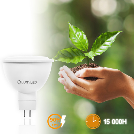 Žárovka LED GU5.3, MR16 8W = 80W 720lm 3000K Teplá bílá 120° 230V LUMILED