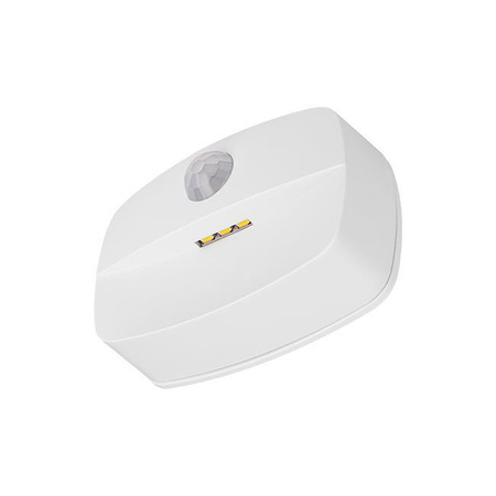 LED bateriové noční světlo 0,6W 50lm 4000lm neutrální 90° se senzorem pohybu bílé Lima Masterled