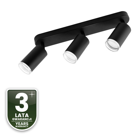 LED bodové stropní svítidlo 3x GU10 IP44 ADERO Black Lumiled