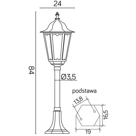 Venkovní zahradní lampa LANTERN E27 Retro Classic K 5002/3 84cm černá Su-Ma