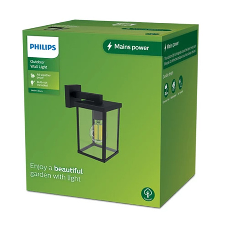 BELLINI E27 IP44 Nástěnné svítidlo LED Downward Fasáda černá PHILIPS